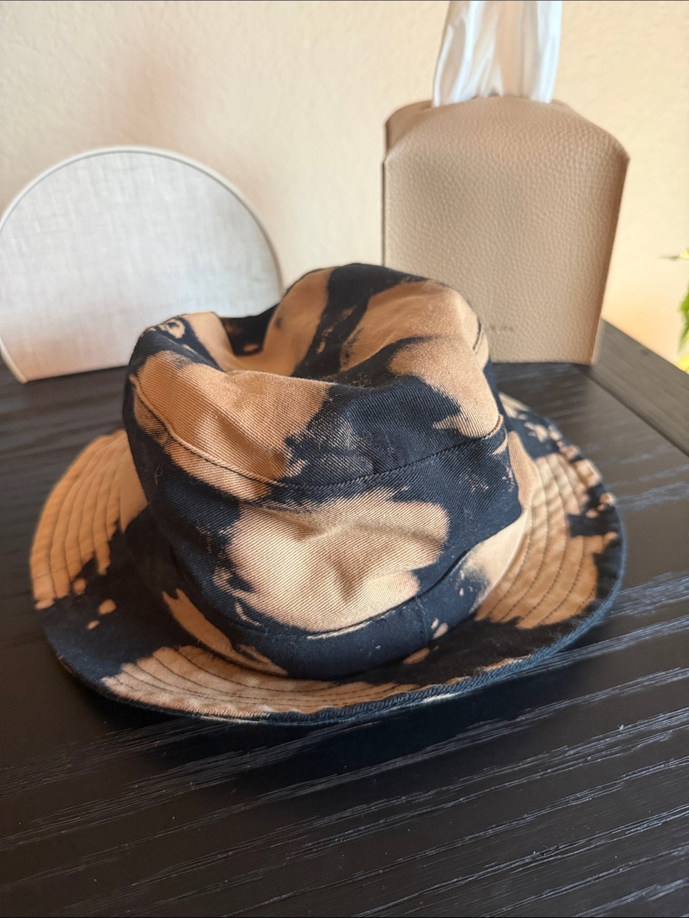 adidas Tie-Dye Bucket Hat — Black & Tan Swirl - Picture 3 of 4